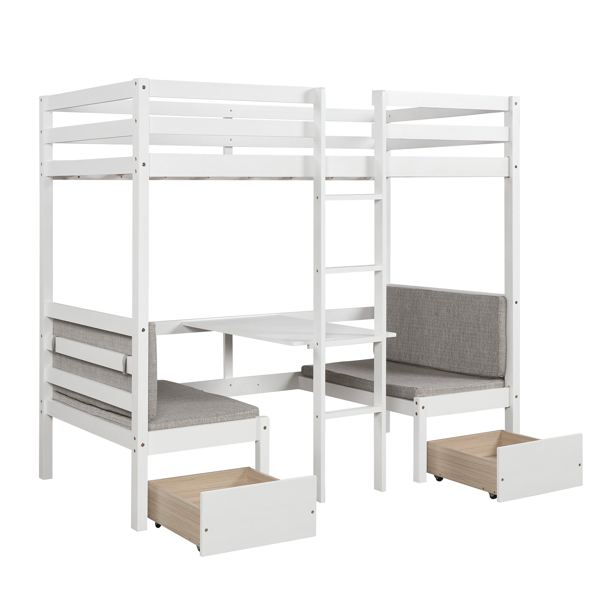 SMÅSTAD Loft bed frame, desk and storage, white, Twin - IKEA