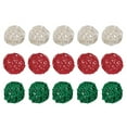 thumbnail image 1 of Unique Bargains Set of 15 Pcs Wicker Rattan Balls 2 Inch Rattan Decorative Balls for Vase Fillers Home Decor Red,Deep Green,White, 1 of 5