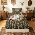 thumbnail image 5 of meiyoeat Rustic Dripping Basketball Twin Sheets for Boys, Brown Camouflage Bedding, 3pcs, 1 Flat Sheet, 1 Fitted Sheet and 1 Pillowcase, 5 of 6