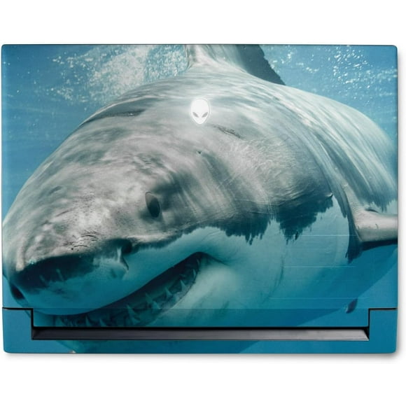 MightySkins Skin Compatible with Alienware M18 R1 (2023) Full Wrap Kit - Great White Shark | Protective, Durable,