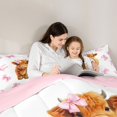 thumbnail image 5 of Manfei Brown Highland Cow 7pcs Queen Bedding,Fashion Bowtie Bedding Comforter Set Queen,Pink Reversible, 5 of 7