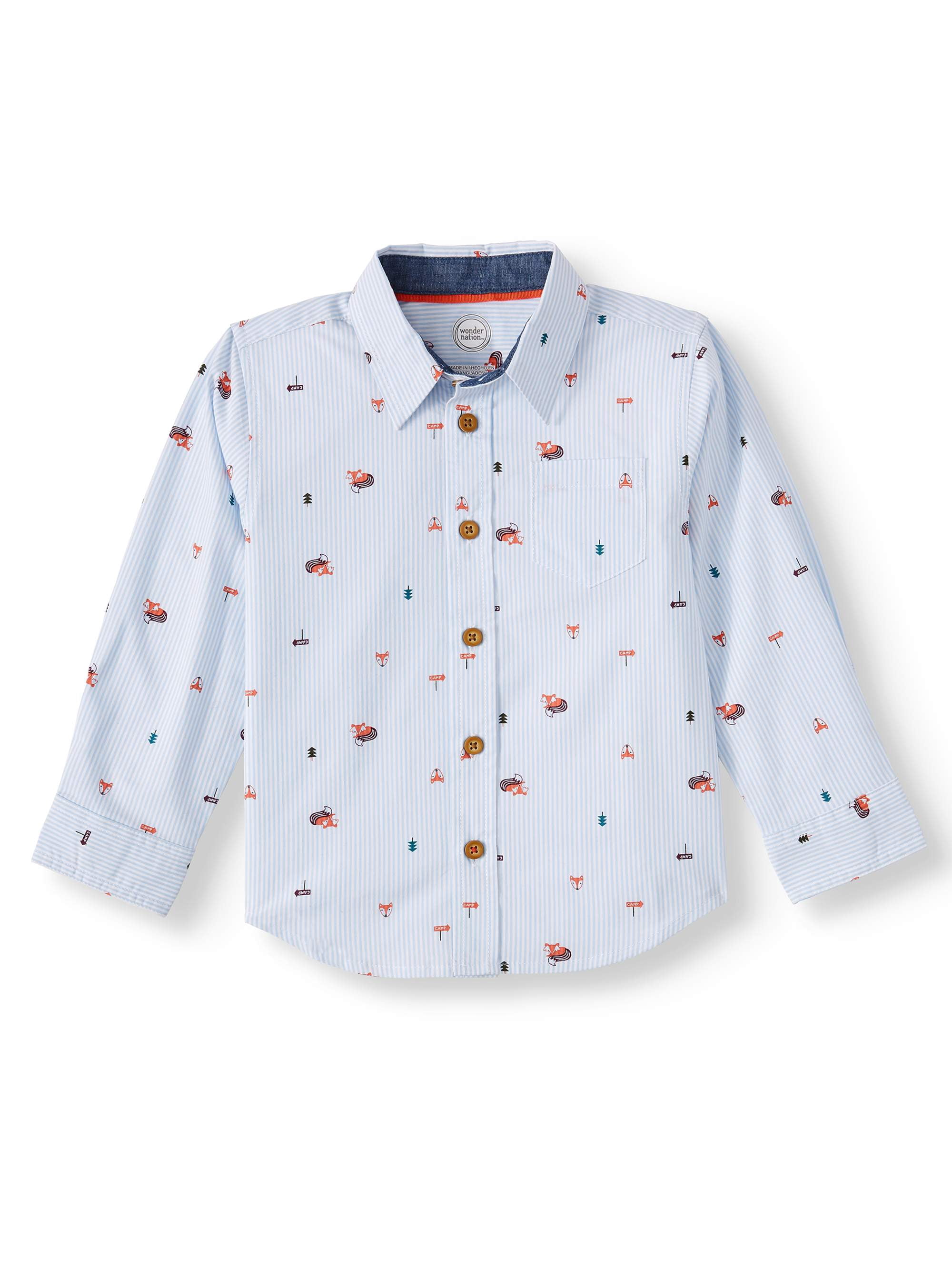 baby boy long sleeve button up shirts