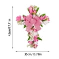 thumbnail image 5 of Zonao Front Door Cross with Lily Bow-Artificial Flower Wreath Easter Decoration for Door Window Outside, 5 of 8