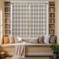 thumbnail image 3 of Khaki Gingham Kitchen Curtains 63 Inch Length, Farmhouse Buffalo Plaid Checkered Tiers Curtains for Living Room Berdoom Bathroom, Light Filtering Drapes Rod Pocket Window Treatment 2 Panels 42"Wx63"L, 3 of 9