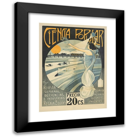 F. Sagristá 11x14 Black Modern Framed Museum Art Print Titled - Popular Science (ca. 1915)