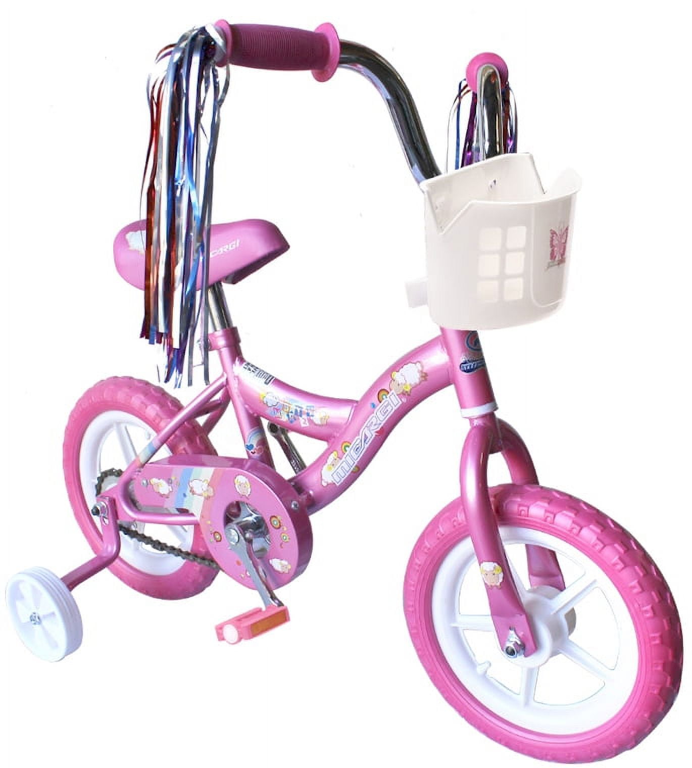 USToyOutlet 12" Kid's Beginner Bicycle for 2-4 Years Old Boys' and Girls' Bike Foam Tire for Indoor Use No Brake + Doll Seat - Pink