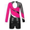 thumbnail image 4 of YiZYiF Kids Girls Tumble Long Sleeve Patchwork Gymnastics Leotard with Shorts 2-piece Dance Sports Outfit Hot Pink 16, 4 of 7