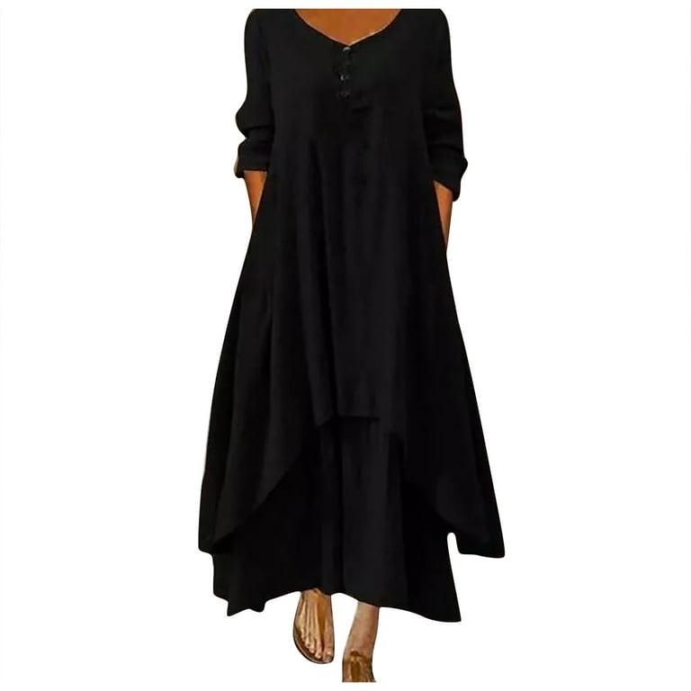 BEEYASO Clearance Summer Dresses for Women Maxi 3/4 Sleeve Fashion