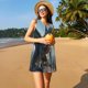 thumbnail image 3 of Balery Wild Blue Cool Dragon Vestidos de verano para mujer con estampado: vestido holgado sin mangas, vestido playero informal y cómodo para días calurosos., 3 of 7