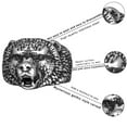 thumbnail image 3 of PAMTIER Men's Stainless Steel Vintage Domineering Rock Tribal Animal Wolf Biker Ring Personality Roaring Gothic Punk Statement Band Silver Size 9, 3 of 6