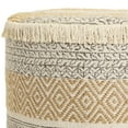 thumbnail image 5 of Mark&Day Pouf Ottoman, Opuzen Brown Round Pouf Foot Rest Furniture Piece for Living Room, Bedroom and Boho Home Decor (18"x18"x18"), 5 of 6