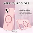 thumbnail image 4 of VENINGO Magnetic for iPhone 13 Case / iPhone 14 Case Clear Glitter, Compatible with Mag-safe, TPU Transparent Shockproof Slim Bling Sparkly Bumper Cover Phone Case for Women Girls, Pink, 4 of 8