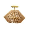 thumbnail image 2 of Flush Mount Ceiling Light Imitation Rattan .8x8.9inch Woven Lampshade, 2 of 8