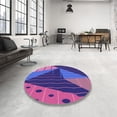 thumbnail image 4 of Ahgly Company Tapis d'Intérieur Lavables en Machine, Carrés de Transition Violet Vif, 5' Carré, 4 of 7