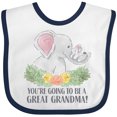 thumbnail image 3 of Inktastic You're Going to Be a Great Grandma Elephants with Flowers Boys or Girls Baby Bib, 3 of 4