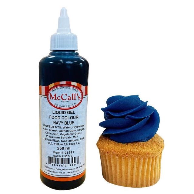 McCall's Gel Liquid Food Color - Navy Blue - 10.5oz (250ml) - 1ct - Intense Color for Baking & Decorating (1ct)
