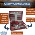 thumbnail image 3 of Set de backgammon WE Games Travel Magnetic en piel sintética burdeos, 3 of 9