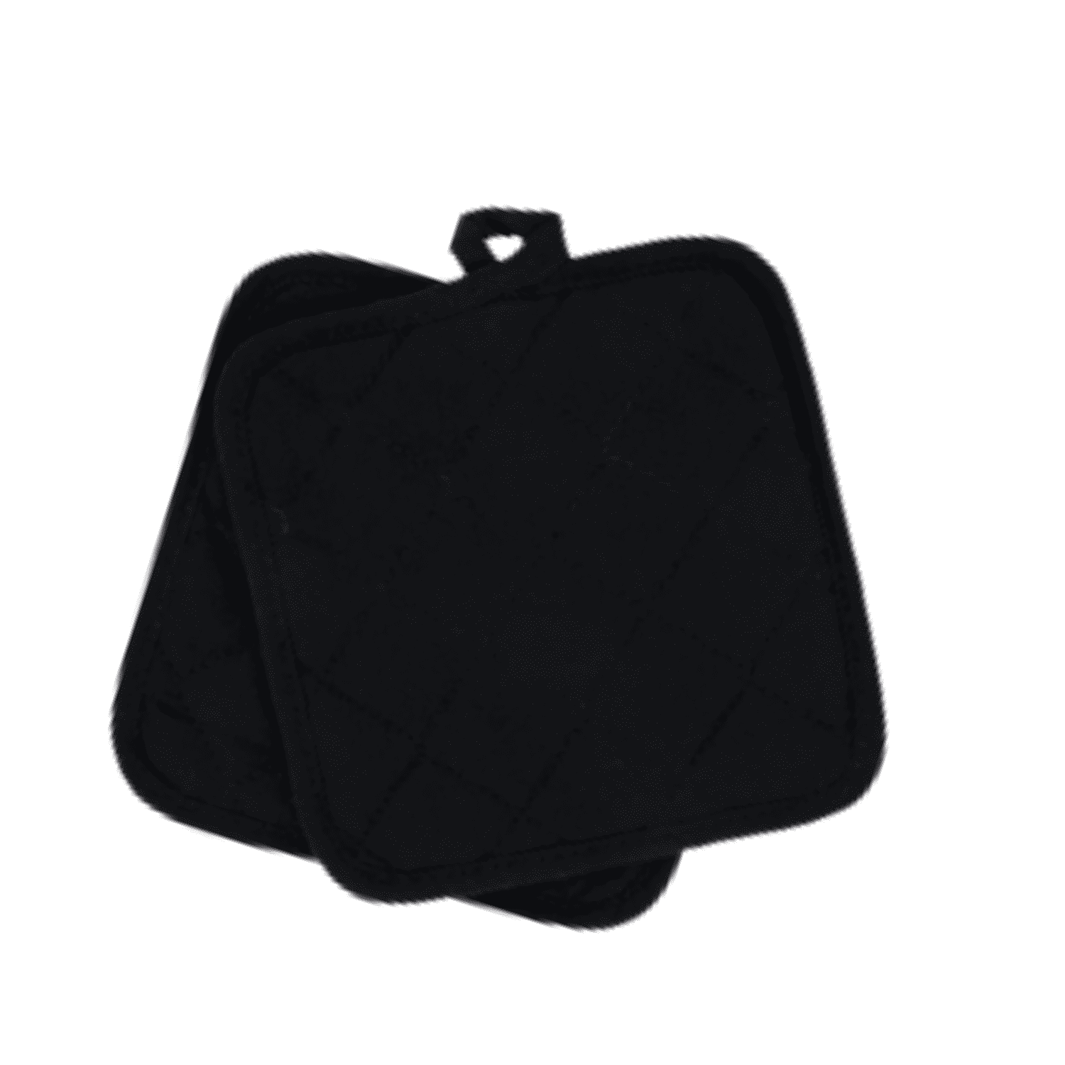 Pot Holders 7 Square Solid Color (Pack of 4) - Black - Cotton Pot Holders  for Kitchen by Osnell USA
