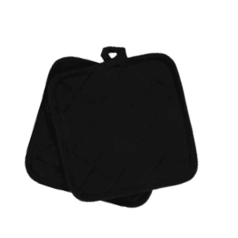 Pot Holders 7 inch Square Solid Color (Pack of 6) - Black - Pot Holders for Kitchen