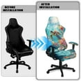 thumbnail image 5 of Xoenoiee Turtle Starfish Hibiscus Flower Pattern Gaming Chair Covers, Stretchable Computer Chair Cover Ergonomic Office Chair Cover Anti Cat Scratch Protection Computer Gamer Chair Slipcovers, 5 of 7