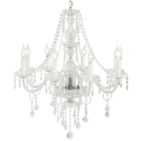- Best Choice Products 8 Light Center Lighting Crystal Chandelier Pendant Ceiling Lamp- Clear