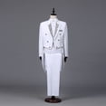thumbnail image 1 of Traje de esmoquin de vestir para hombre, traje de actuación, traje de mago, actuación escénica, traje de mando, cantante de Bel Canto, negro y blanco, rojo, 1 of 1