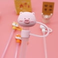 thumbnail image 3 of sunsanly 2Pcs Straw Plugs Reusable Odor Free Lovely Soft Non-slip Dustproof Silicone Cartoon Design Straw Lids Daily Use, 3 of 8
