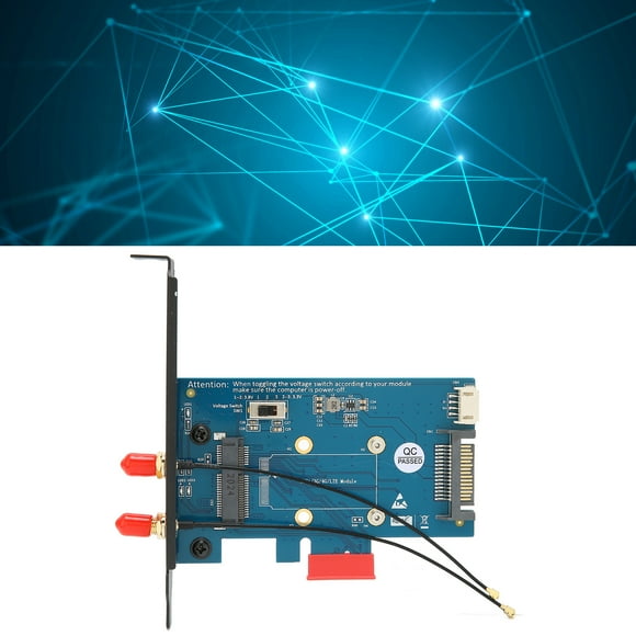 PC Wifi Adapter, Mini PCIE Adapter Multi System Compatibility 4Pin Power Interface Plug and Play for Household for Internet Cafe