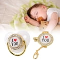 thumbnail image 4 of Juego De Chupetes Para Bebés, Atractivo Chupete Con Diseño De I Love You Bling Con Clip De Cadena Para Sesiones De Fotos Para Recién Nacidos, 4 of 8