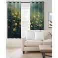 thumbnail image 2 of Spring Floral Blackout Curtains for Bedroom Living Room Darkening Curtains 96 Inches Long Green Botanical Modern Oil Painting Yellow Window Curtain 2 Panels Set Window Treatment Drapes 52"x96", 2 of 9