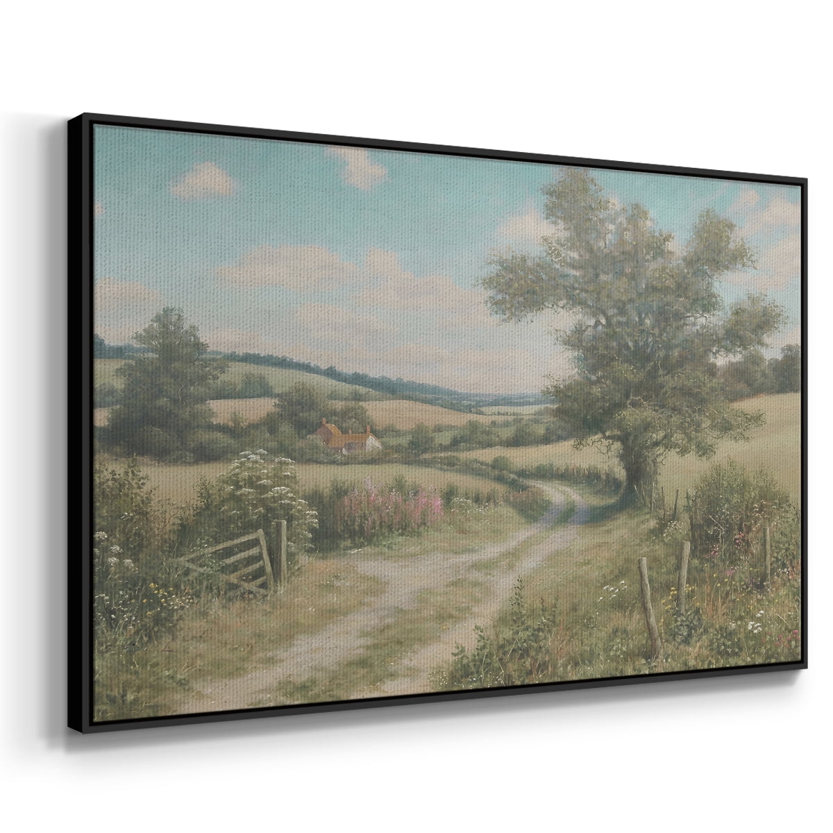 Vintage Landscape-CCL By Wexford Home Framed in Black Wood Gallery Wrapped Canvas 17 in. x 25 in.