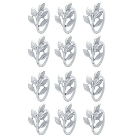 

Alloy Leaf Napkin Ring Multipurpose Napkin Buckle Holder Creative Table Decoration for Home Hotel Restaurant Gold 12pcs