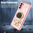 thumbnail image 4 of for Samsung Galaxy S21 Plus 5G Case Astronaut Plating Electroplate Luxury Elegant Case Camera Protector Kickstand Shockproof Protective Corner Back Cover Galaxy S21 Plus 5G Case -Pink, 4 of 10