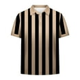 thumbnail image 4 of Blusa y camisa de manga corta con cuello vuelto Camisa casual de manga corta para hombre con estampado de rayas Camisa de manga corta con cuello vuelto para hombre, 4 of 7