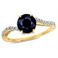 thumbnail image 2 of Star K � Round 7mm Black Sapphire Bypass solitaire engagement promise ring, 2 of 9