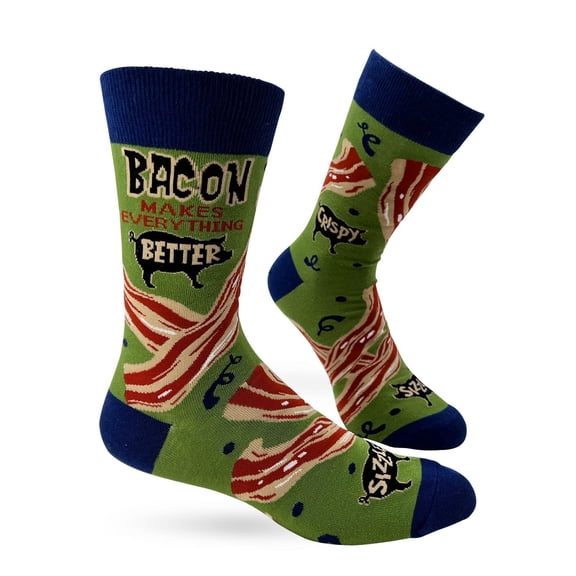 Fabdaz Bacon Makes Everything Better Novelty Crew Socks for Men
