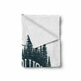 thumbnail image 2 of Adventure Soft Flannel Fleece Blanket, Hand Drawn Buffalo Wanderlust Lettering Forest and Moon Journey Theme, Cozy Plush for Indoor and Outdoor Use, 60" x 80", Dark Petrol Blue White, by Ambesonne, 2 of 6