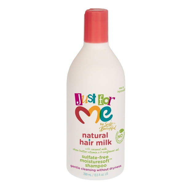 Gentagen celle Utrolig Just for Me Natural Hair Milk Sulfate-Free Moisturesoft Shampoo 13.5 fl.  oz. Bottle - Walmart.com