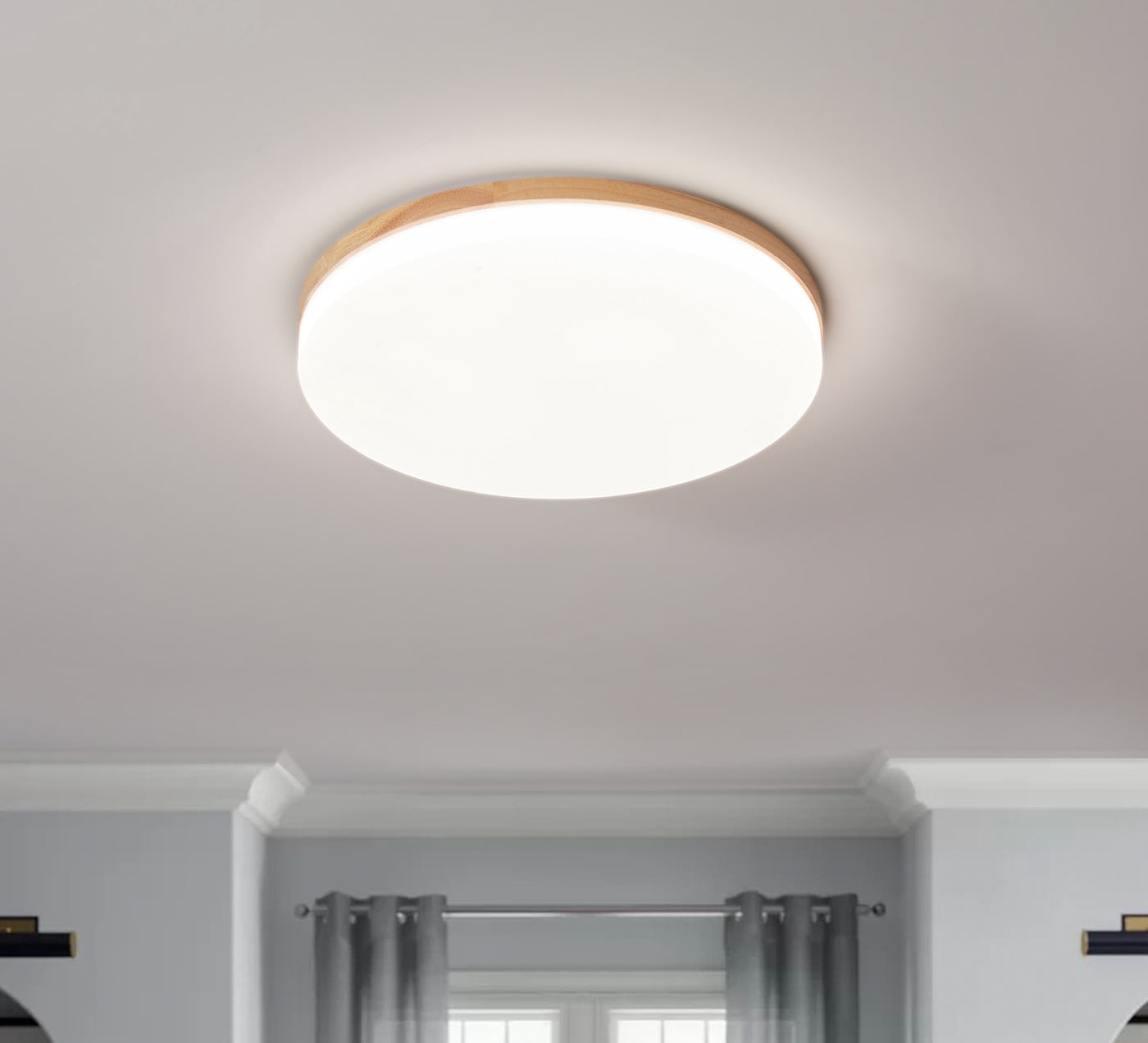 Aiwen Circle Acrylic Flush Mount Ceiling Lamp with Integrated LED Light 24 Watts