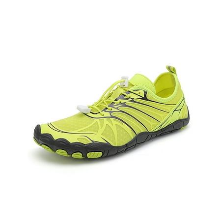 

Eloshman Unisex Beach Shoe Quick Dry Water Shoes Barefoot Aqua Socks Outdoor Athletic Sport Sneakers Anti-Slip Flats Yellow Green 7.5