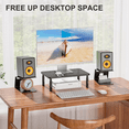 thumbnail image 3 of Desktop Speaker Stands, 1 Pair, Studio Monitor Riser with Vibration Dampening Pad and 5° Tilt Design Improve, 3 of 7