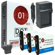3x DOT-01 Brand 1200 mAh Replacement Casio NP-80 Batteries and Charger for Casio EX-JE10 Digital Camera and Casio NP80