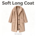 thumbnail image 5 of Smsaxvxz Women's Winter Coat Casual Trench Fleece Long Collared Warm Jacket with Pockets Khaki M, 5 of 5
