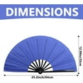 thumbnail image 2 of Large Folding Hand Fans: 2 Pack Premium Fabrics Folding Handheld Fan, Rave Fan with Thickened Plastic Frame, for Men and Women Performance, Dance, Decorations, Festival, Gift (Blue), 2 of 13