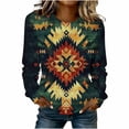 thumbnail image 2 of Southwestern Graphic Sweatshirt for Women Vintage Aztec Pattern Crewneck Long Sleeve Loose Fit Casual Pullover Top for Daily Wear Autumn Winter Fashion Clothes, 2 of 4