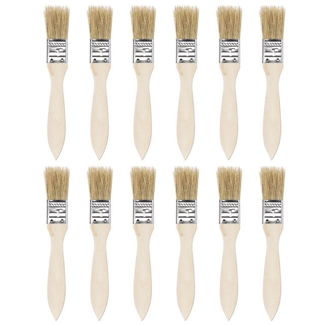 Pincel de Cerda Natural de 1 pulgada con Mango de Madera 12 Pack