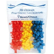 Tiny Gift Bows - 9-Pack, Primary Colors