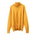 thumbnail image 4 of Duoif Sweaters for Women Trendy Women's Autumn and Winter New Neck Loose Versatile Solid Color Pullover Sweater Women's Sweaters Womens Tops Yellow S, 4 of 4