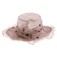 thumbnail image 2 of Sombrero de terre Verano Gorro de Cóctel Plegable con Banda Elástica Accesorio Decorativo para Mujer Dama Café ligero BLESIY Sombrero ancho de ala de mujer, 2 of 8