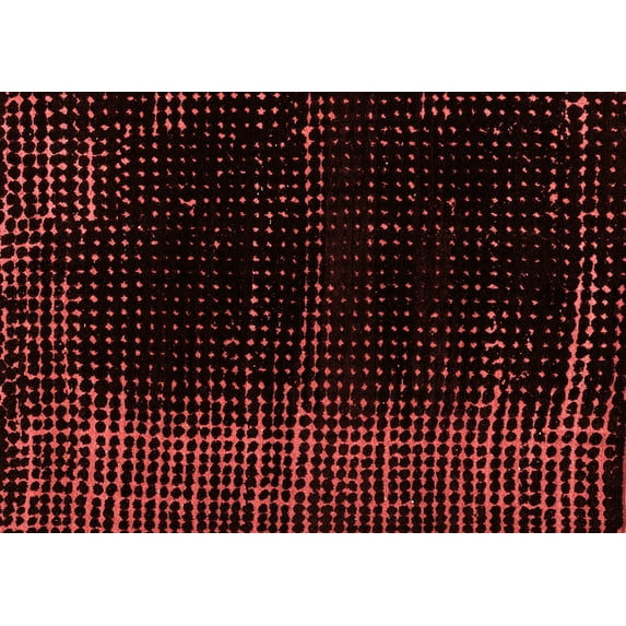 Ahgly Company Indoor Rectangle Abstract Red Modern Area Rugs, 2' x 5'